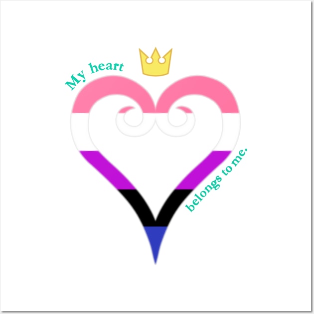 Gender Fluid Pride Heart Wall Art by The Curio Art Shop